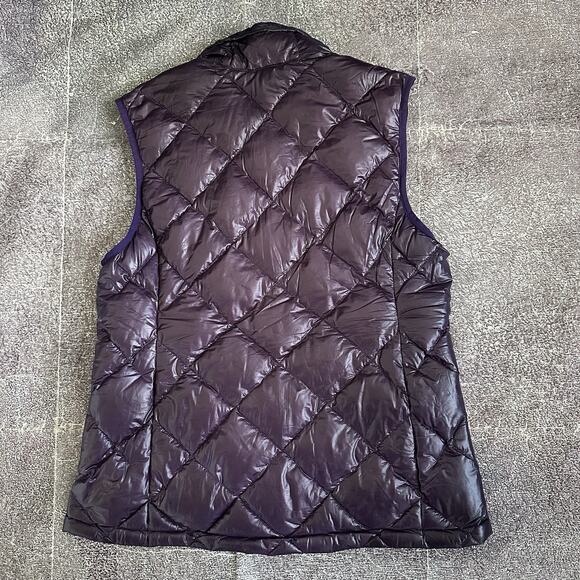 Womens Montbell Deep Purple Diamond Quilted Down Puffer Vest Zip Up Jacket Sz M - Picture 4 of 5
